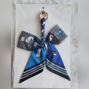 Elegant Blue Scarf Keychain Bag Chain